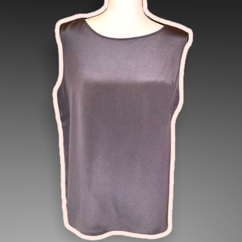 Peter Cohen Slate Gray Silk Blouse Sz Med